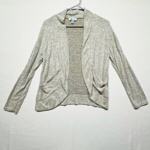 Truly Lightweight Oat Office Cardigan Long Sleeves with Pockets Women's Large